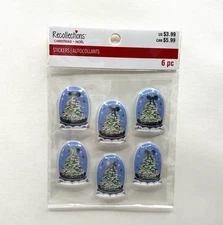 Recollections Christmas Tree Snow Globe Puffy Stickers Tree Scrapbooking