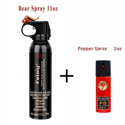 Feloiy 11 Oz Bear Spray Deterrent With 1 Pack Free Peper Spray 1/2oz