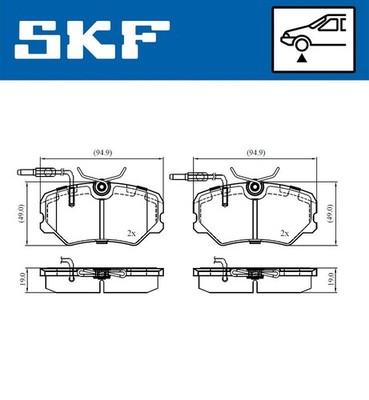 Braking Disc Brake Brake Pad Set SKF VKBP 81033 E Fits Citroen