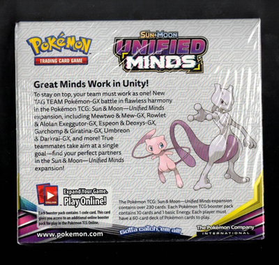 unified minds booster box ebay Pokemon TCG Sun & Moon Unified Minds Booster Box Factory Sealed 36 Packs