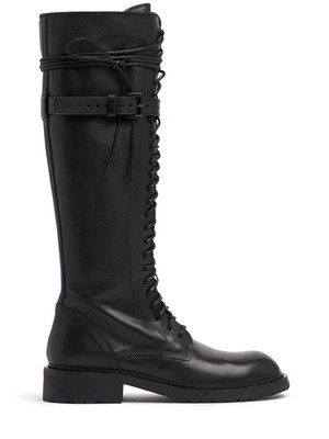 Ann Demeulemeester Danny Black Leather High Boots New & Authentic