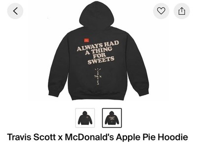 Travis Scott McDonald's Cactus Jack Black Apple Pie Hoodie XL