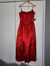 1990s Vintage Red Corset Ballgown by Jessica McClintock for Gunne Sax