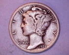 1928-D  MERCURY DIME  FINE  **213-6AA