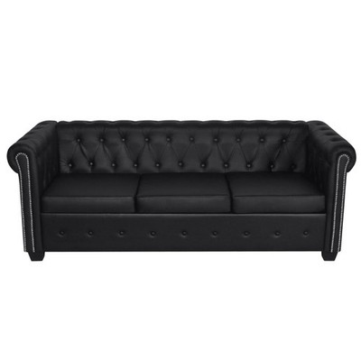 Sofa Chesterfield Settee Couch with Tufted Arms Artificial Leather vidaXL