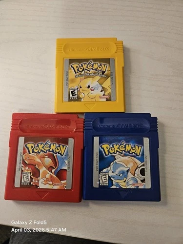Pokemon Gameboy Game Set Red, Blue, Yellow Authentic and Functional