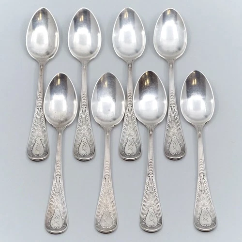Hindostanee by Gorham c1878 Sterling Silver 4 1/8" Set of 8 Demitasse Spoon