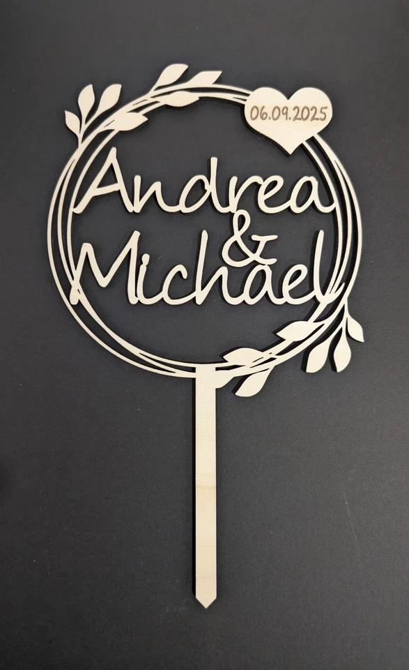 CakeTopper personalisiert Hochzeit Verlobung Hochzeitsdeko Tortendeko Kuchendeko - Bild 4 von 4