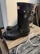 Hunter Original Short Rain Boots for Women, Size 6 - Black