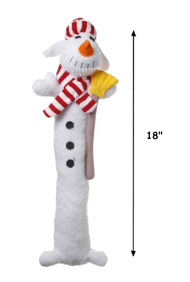 Vacanze Pupazzo di Neve Loofa Giochi per Cane XL 45.7cm lungo Morbido Sqeaker - Immagine 3 di 3