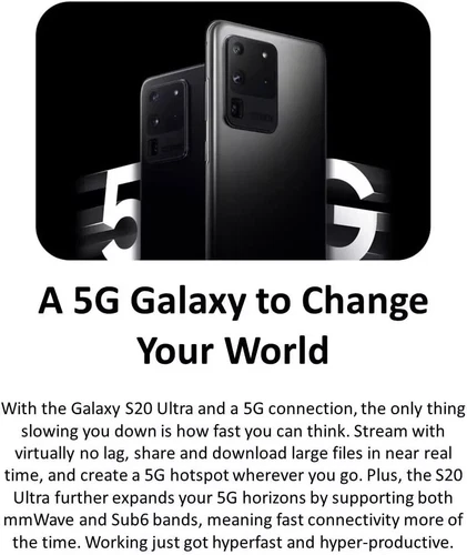 OPEN BOX! Samsung Galaxy S20 Ultra 5G 128GB SM-G988U Black Gray Unlocked Phone - 第 8/23 張圖片