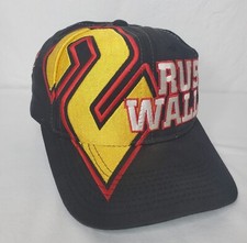 Vintage 90s Rusty Wallace Snapback Hat 2 Miller Lite Racing Black Yellow Red