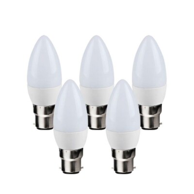 5x LED Kerzen Glühbirne 6 Watt warmweiß 3 Stufen dimmbar B22 Bajonett 6W = 40W