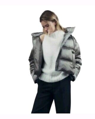 ZARA HOODED PUFFER JACKET SILVER | 5071/023 Size Xs | eBay ZARA HOODED PUFFER JACKET SILVER | 5071/023 Size Xs | eBay