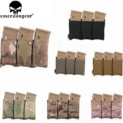 EMERSONGEAR Emerson Tactical Molle Triple Open Top Airsoft Gear 5.56 Mag Magazine Pouch Bags