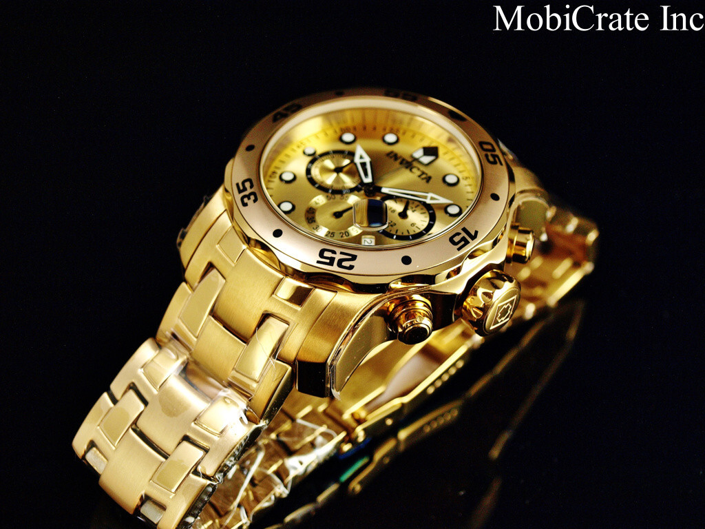 腕時計　オマージュ　Invicta ゴールド　メンズ　ウォッチ NEW Invicta Men's 48mm PRO DIVER SCUBA Chronograph Gold Tone