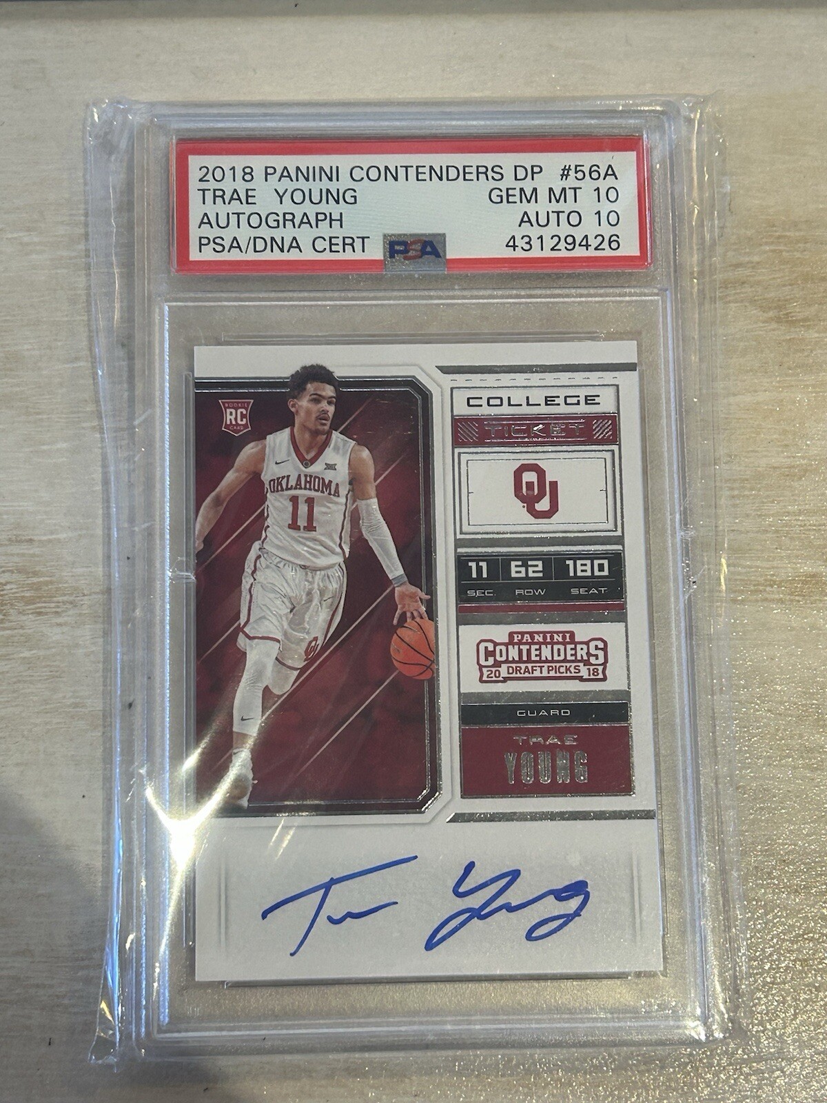 TRAE YOUNG 2018 Panini Contenders Draft Picks 56 RC Auto PSA 10 Sh