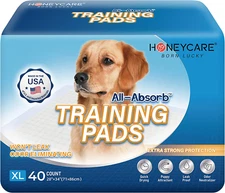HONEY CARE All-Absorb, X-Large 28" X 34", 40 Count, Dog and Puppy Training Pads,