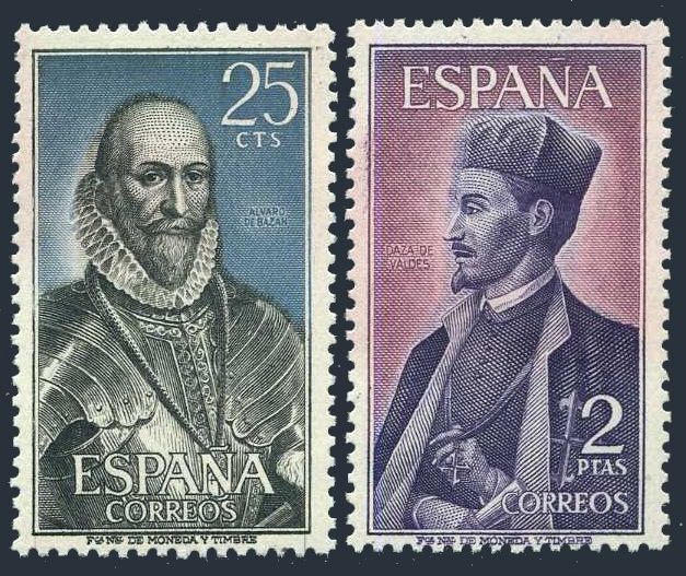 España 1334-C178,MNH.Mi 1593-1596. Retratos 1966.Álvaro de Bazán,Dara de Valdés,