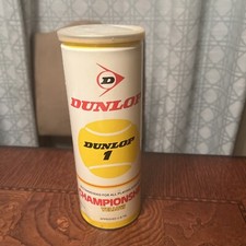 Vintage Dunlop 1 Championship Yellow 3 Tennis Balls Unopened Tin Can New