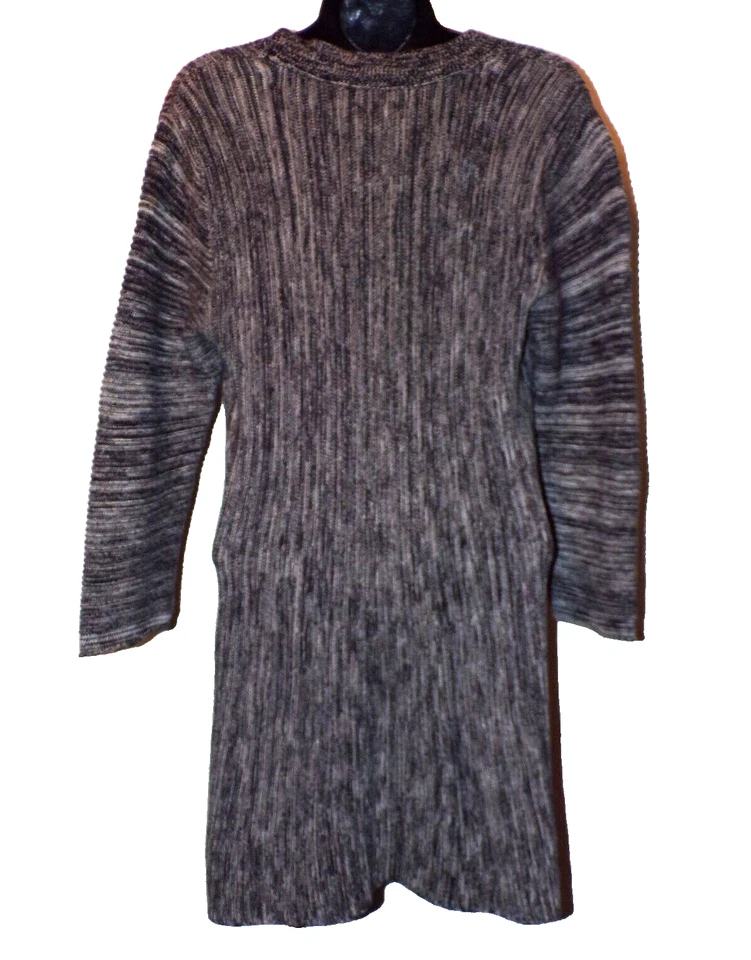 Suéter de punto grueso blanco y negro Style&Co 3 botones mangas 3/4 raglán r2W Foto 4 de 4