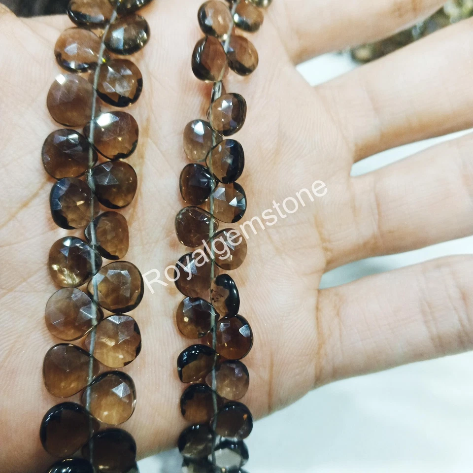 AAA++Smoky Quartz Heart Shape Faceted Cut Stones for Jewellery Making - Image 4 of 4