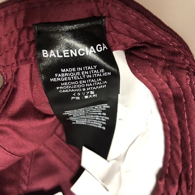 Balenciaga Logo Visor Cap Burgundy Size Large | eBay
