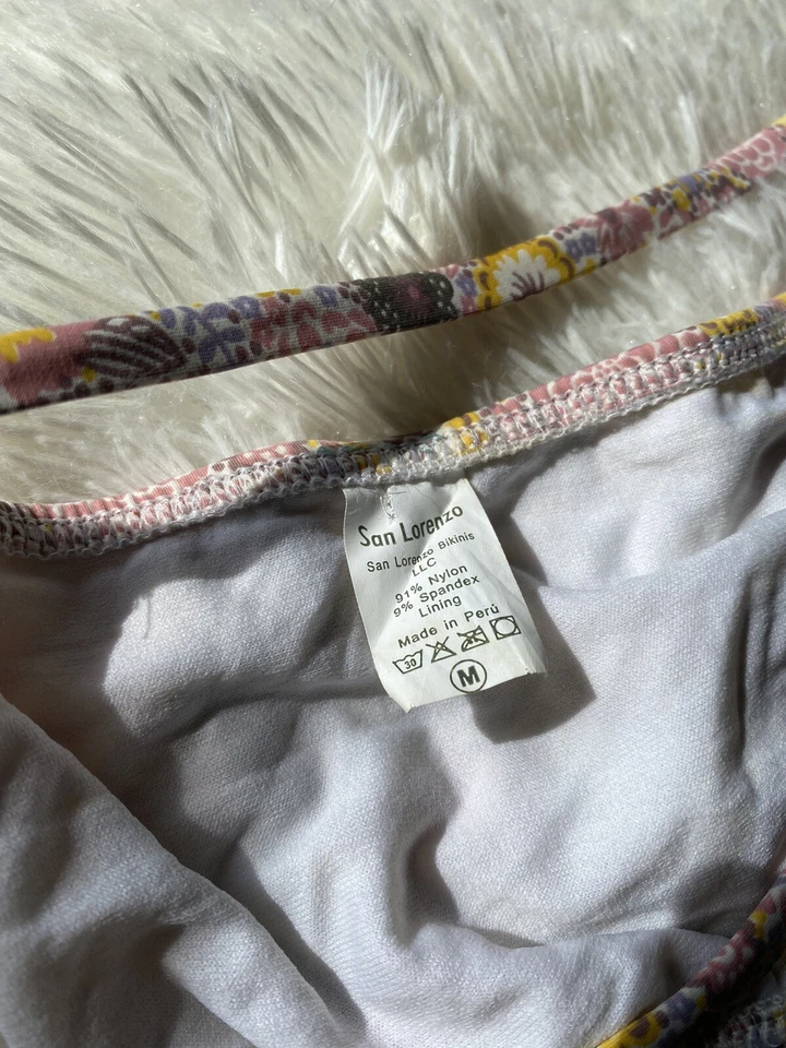 San Lorenzo Flecos Tubo Top Traje de Baño Bandeau Flecos Talla Mediana Foto 3 de 3