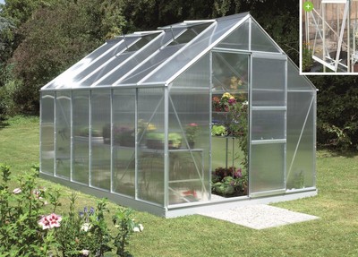EPH Vitavia Gewächshaus Meridian1 9900 9,9 m² HKP 4mm aluminium eloxiert