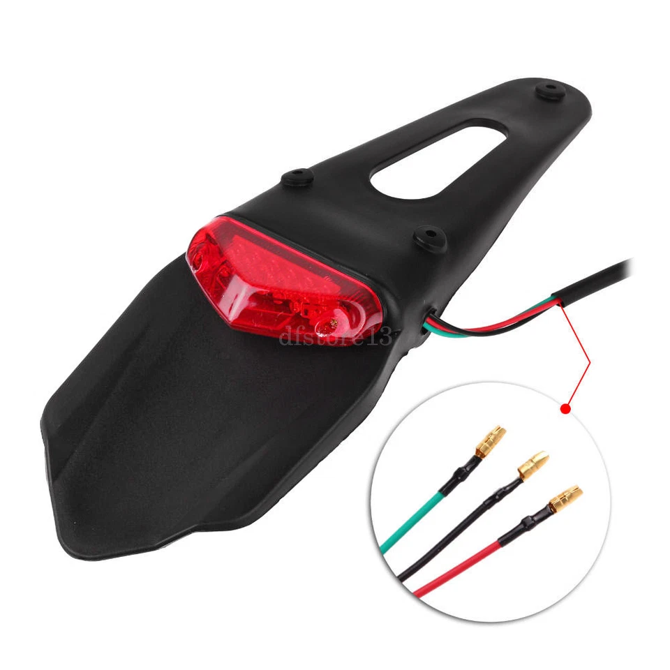 moto universel LED Feu arrière Garde-Boue ENDURO stop lampe pour sauf haut - Photo 4/4
