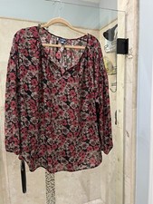 Chaps Ralph Lauren Fall Floral  Semi Sheer Peasant Style Tunic Blouse Xl