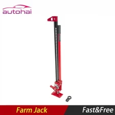 48in High Lift Ratcheting Off Road Utility Farm Jack, 6000lbs/3Ton Capacity Red
