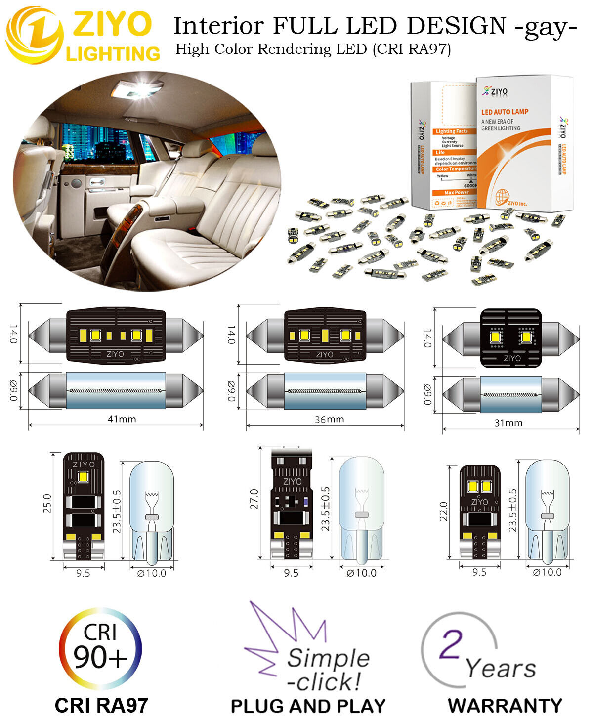 LED Interior Light Kit for Benz Viano Vito W639 2007-2015 White