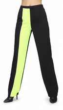 House of CB London Women's Colorblock Straight Leg Pants Black Neon Size M