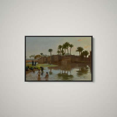 Jean-Leon Gerome - Femmes Fellahs Au Bain - Art Print on Paper or Canvas