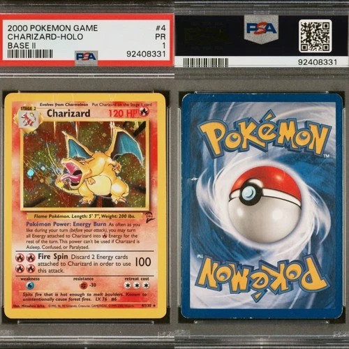 🔥 PSA 1 POOR CHARIZARD HOLO RARE | BASE SET 2 4/130🔥