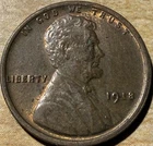 1918 BN Lincoln Wheat Cent Penny - VF -  #2054