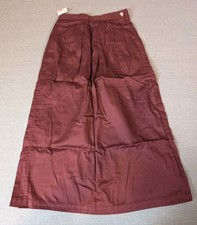 Vintage Lands End Womens Cotton Plated Elastic Waist Skirt, USA, Burgundy 6P,90s