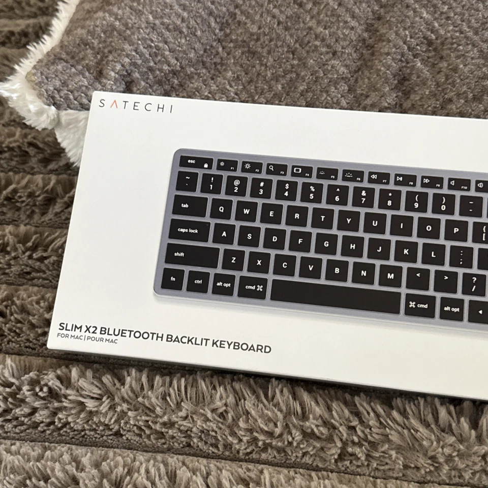 New Satechi Slim X2 Bluetooth Backlit Keyboard For Mac Black Grey Wireless - Image 2 of 4