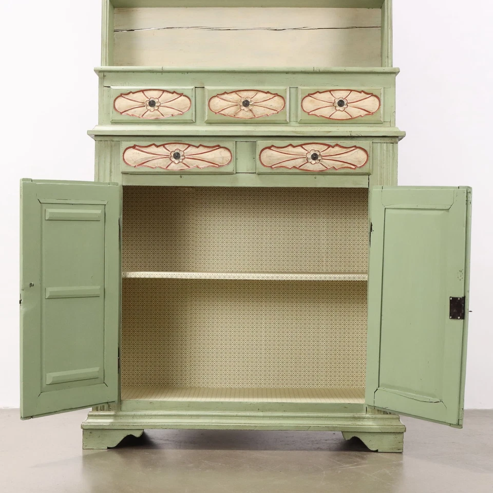 Antiguo Armario Doble Tapa Barroco Abeto Italia Siglo XX Foto 4 de 4