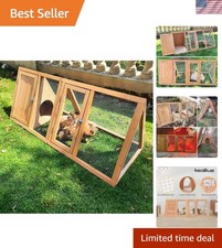 Lightweight Portable Rabbit Hutch & Chicken Run - Ideal for Gardens & Backyards