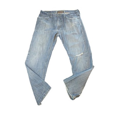 Levi's 514 Slim Straight Distressed Light Wash Blue Denim Jeans Mens 36x30