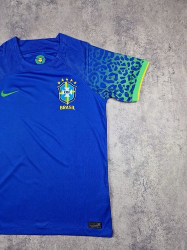 Nike Brasilien Fußball Trikot Vintage 2022-23 Away Blau Football Shirt Größe M - Bild 3 von 10