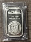 APMEX Vintage Silver Bar 1 oz Troy Ounce Fine .999 Pure