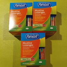 Lot of 3 Rexall Nicotine 4mg Mini Lozenges 20 Count Mint Stop SmokingAid EX 1/27