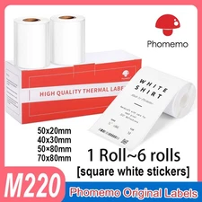 White Sticker Label Self-Adhesive Tag Paper for Phomemo M110/M200/M221 Printer