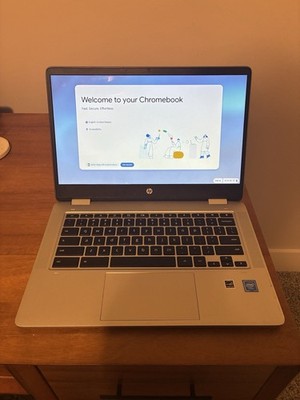 HP Chromebook x360 14'' Intel Celeron Silver Chrome OS Laptop TESTED and WORKS