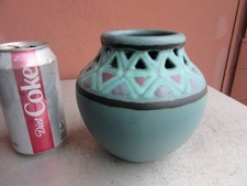 Rookwood Z Glaze Hand Tooled 5 1/2" Reticulated Triangles Vase 1901 JD Wareham