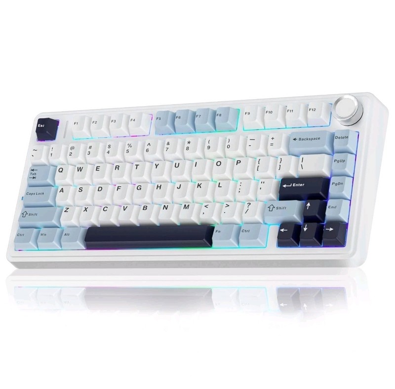 Aula F75 Mechanical Keyboard 75% Glacier Blue, 3-Mode, 2.4GHz, Bluetooth, Wired