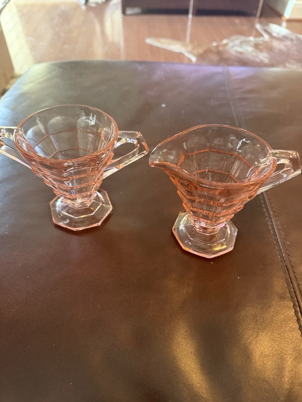 Set of Indiana Depression Glass Pink Sugar & Creamer